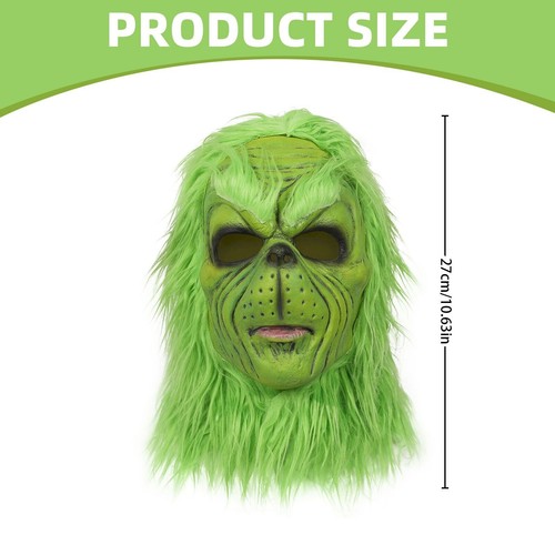 Christmas Green Cosplay The Grinch Full Head Adult Monster Latex Mask Toy Gifts# - Picture 3 of 6