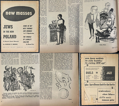 RED SCARE NEW MASSES April 22 1947 Leftist Langley Collyer JC Higginbotham Jazz