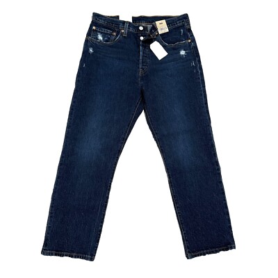 Levi's 501 Original Cropped Jeans Womens 30x26 Dark High Rise Straight Leg NWT