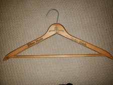 Vintage Heavy Wooden Hanger, Hilton Hotels, Statler Hotels, "Around the World"