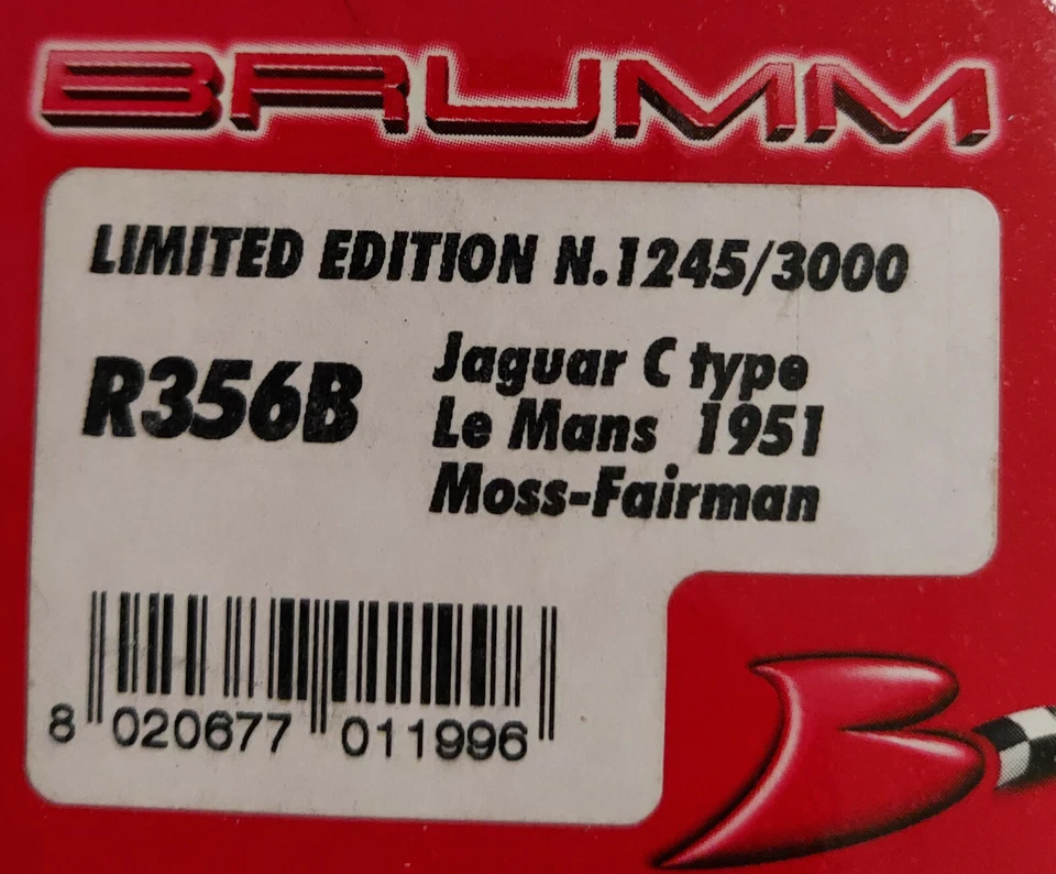 Brumm R356B Jaguar tipo C Le Mans 1951 Moss-Fairman, fundido a presión 1:43 Foto 2 de 3