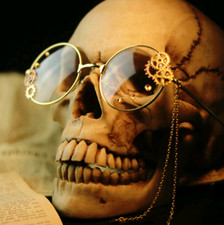 Vintage Round Frame Glasses with Gear Design Festival Steampunk Fashion Shades