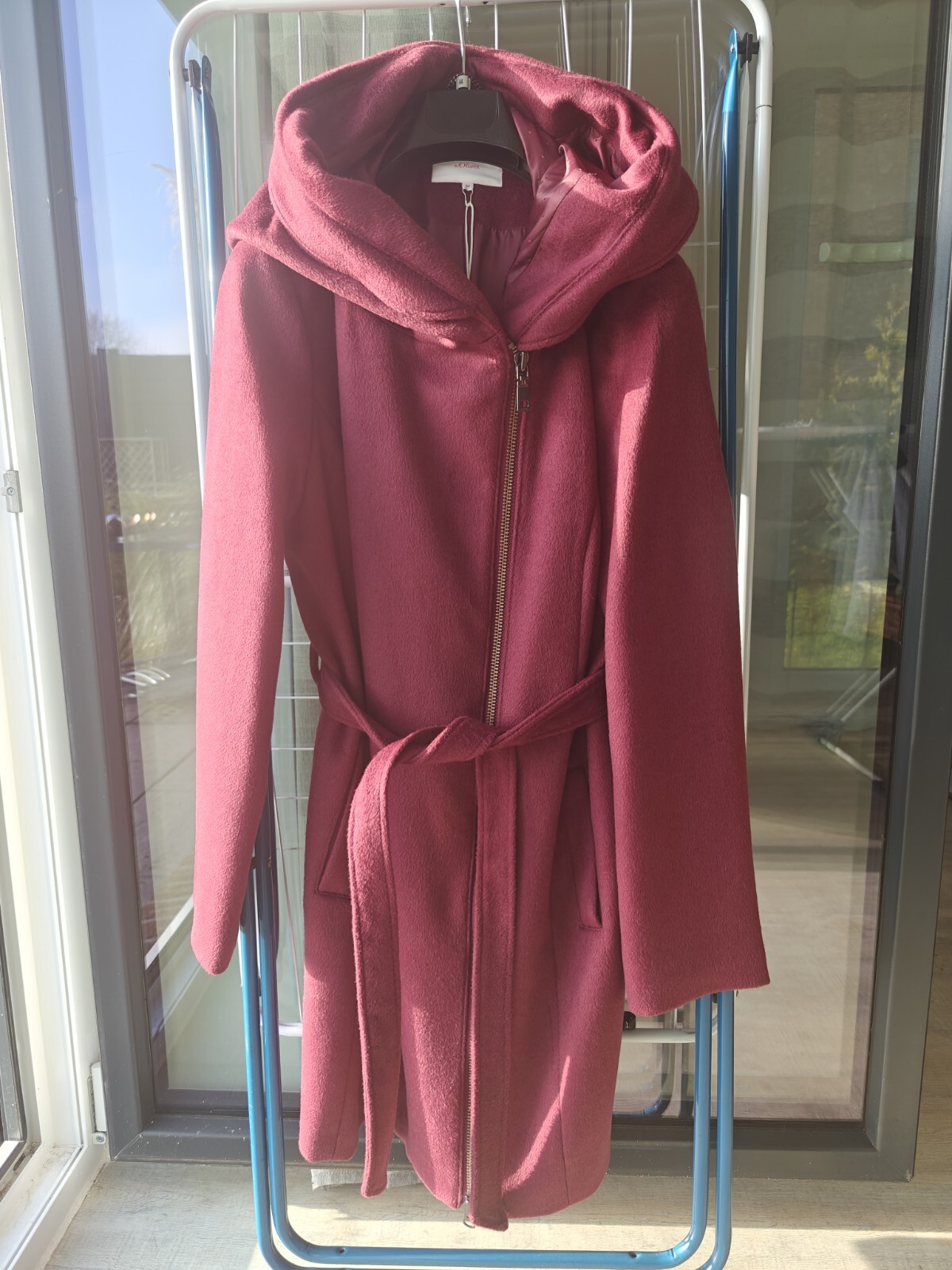 Wollmantel Weinrot Wollmantel Bordeaux Langer Wollmantel Weinrot