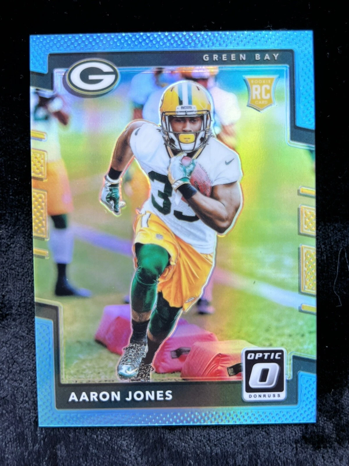 2017 Donruss Optic Rookies Aqua Prizm /299 Aaron Jones #135 Rookie RC