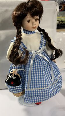 Dorothy Wizard of Oz Doll 14” Vintage Porcelain Doll w/Stand | eBay
