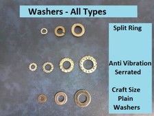 WASHERS - All Types - Anti Vibration Shakeproof - Split Ring - Craft Small Sizes