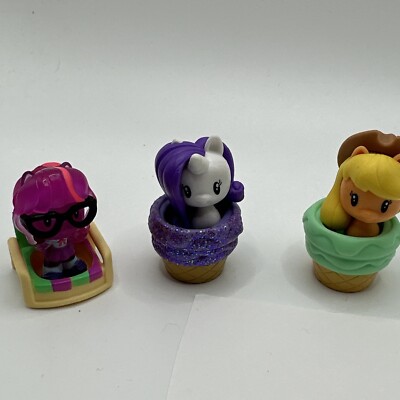 3 My Little Pony Cutie Mark Rarity Unicorn  Apple Jack Twinkle Sparkle Cupcake