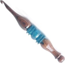 Crochet Set Hook Knitting Wooden and Resin Mix Needles Knitting Set of 7 Blue