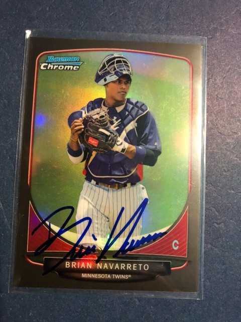 Minnesota Twins BRIAN NAVARRETO signierte REFRACTOR Bowman Karte
