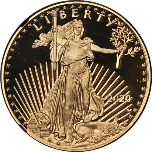 2020-W Gold American Eagle $50 NGC PF70 Ultra Cameo Early Releases - Black Core