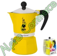 *1-Kettle* Bialetti Rainbow Espresso Maker 4.3 Oz 3 Cups Aluminum 0004982/NP