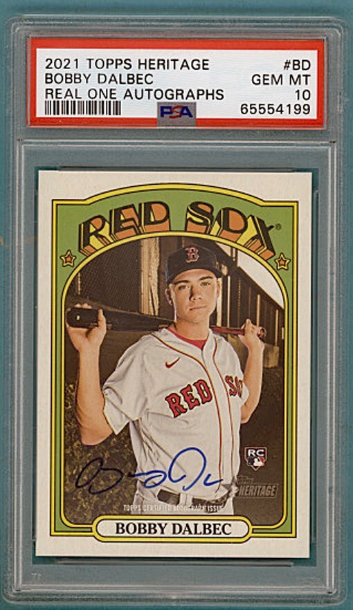 2021 Topps Heritage Real One Autographs Bobby Dalbec Auto Issue #BD PSA 10!