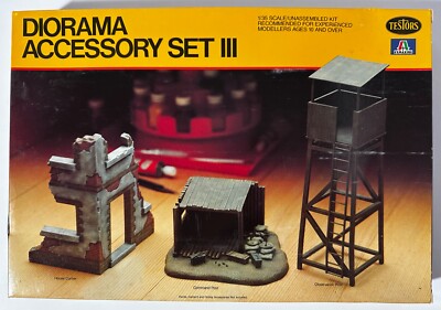 Testors #886 1/35 Scale Diorama Accessory Set III - VTG from 1981, Parts Sealed