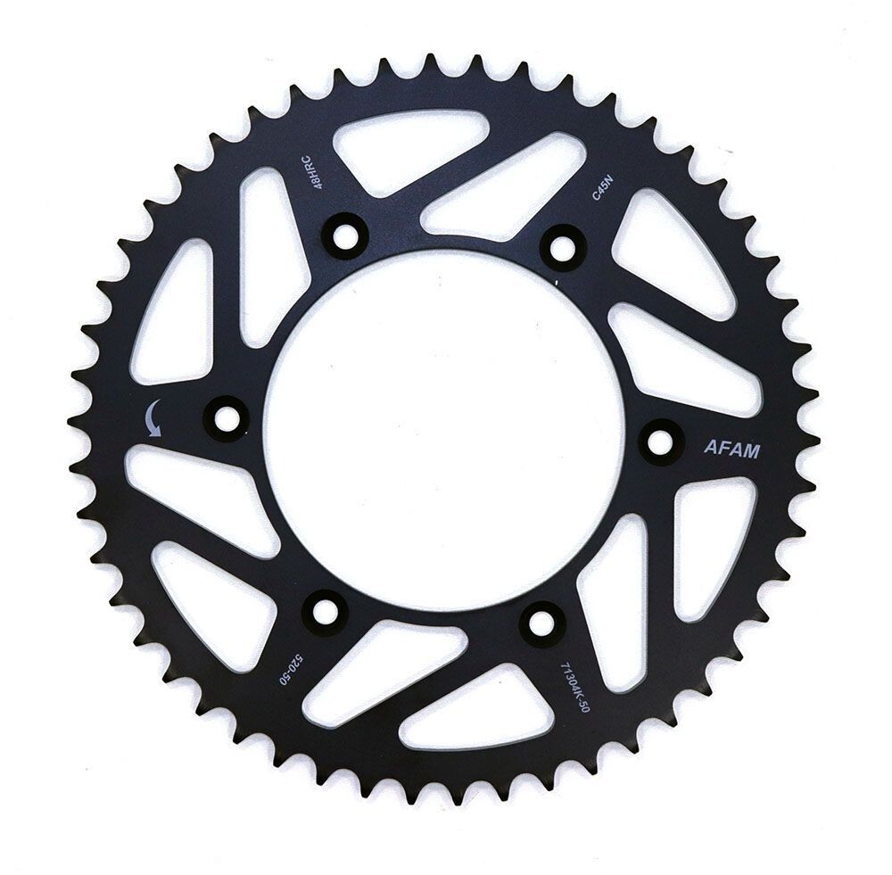 Couronne AFAM 520 noir 51 dents en acier haute résistance anti-usure