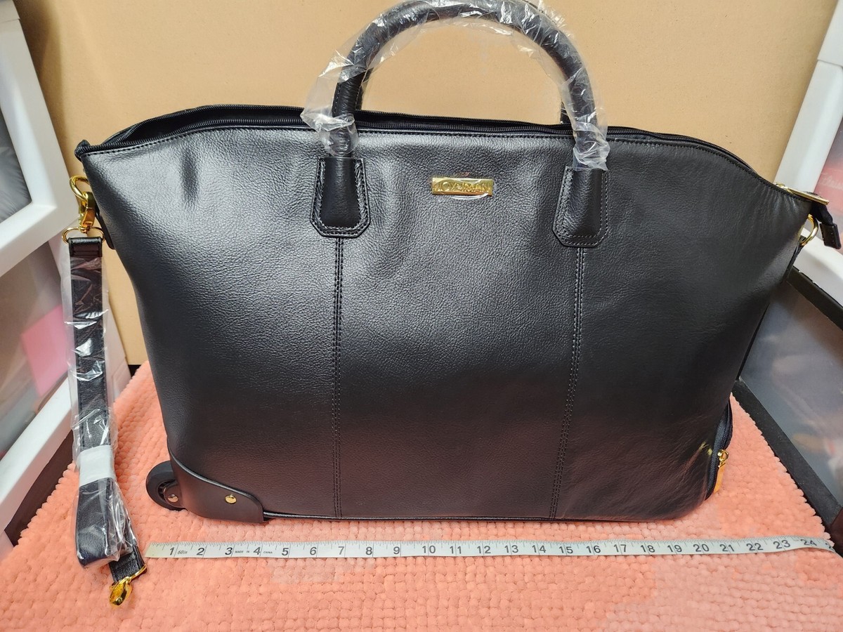Duffle Bag Joy And Iman Carry On JOY IMAN Genuine Leather Wheeled