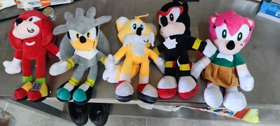 PELUCHE famiglia SONIC E AMICI KNUCKLES TAILS SHADOW RICCIO SUPERSONICO  PUPAZZO
