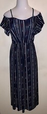 Womens New Blue Print Dress ~ Size Small S ~ Career Work Church School