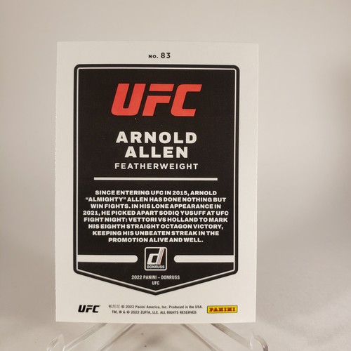 2022 Donruss UFC Base #83 Arnold Allen Featherweight - Picture 2 of 2