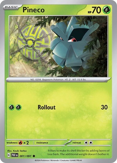 Pokemon Pineco (1/245) Paldean Fates NM REVERSE HOLO