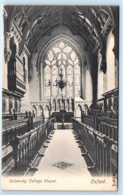 University College Chapel interior OXFORD UK Postcard