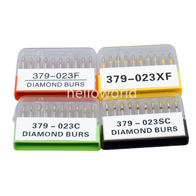 Dental Diamond Burs FG Egg Football 379/023 Grit High Speed Coarse/Fine Extra