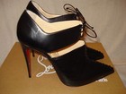100% AUTH NEW WOMEN LOUBOUTIN CORSITA 100 KID BLACK CUTOUT BOOTIE/HEELS US 11 — photo 6