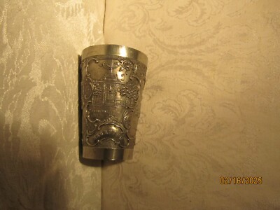 Neuenahr Germany Sourvenir Pewter 3-D Raise Panel Wine Cup