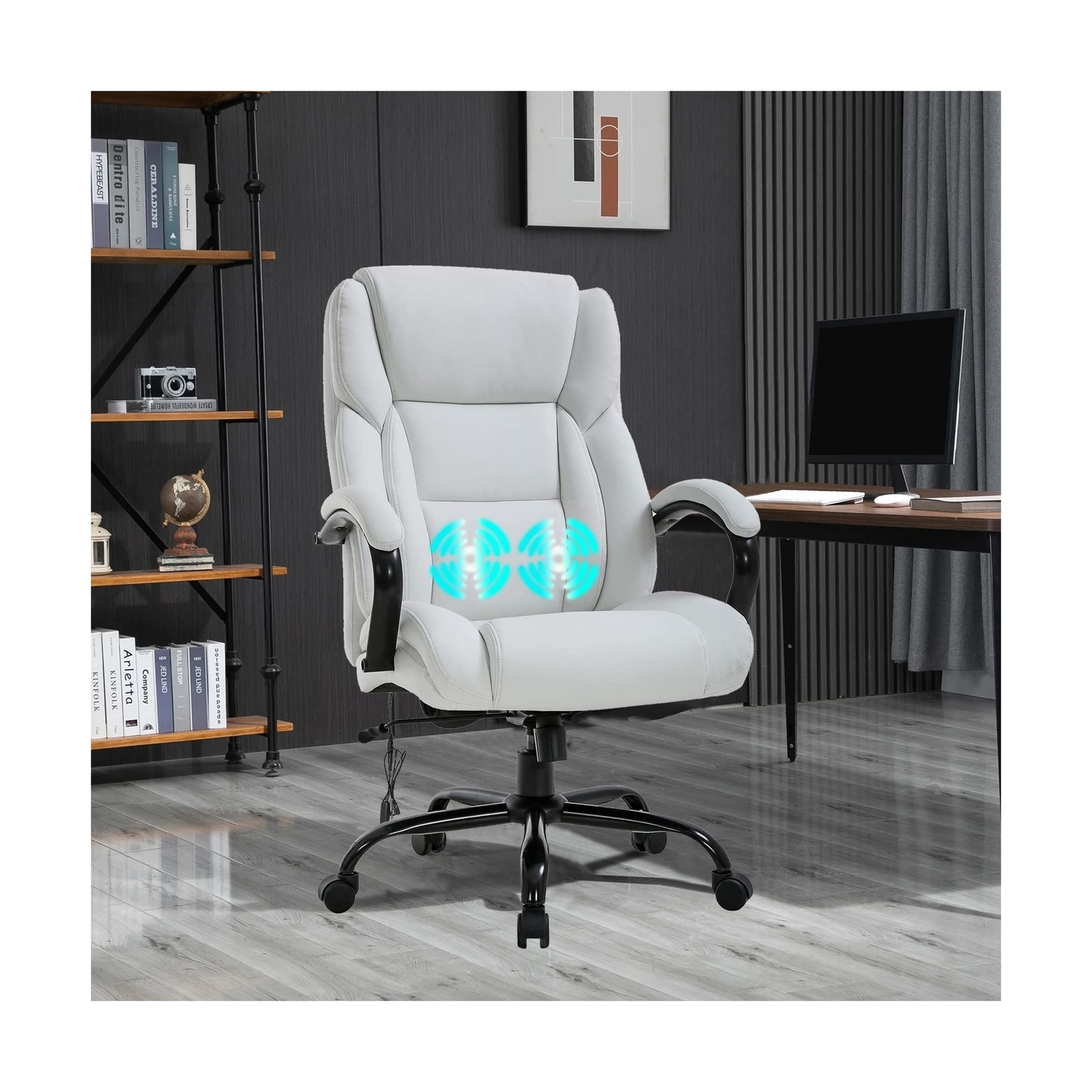 Ergonomic Big and Tall Office Chair 500lbs Wide Seat Home Office Massage Chai...