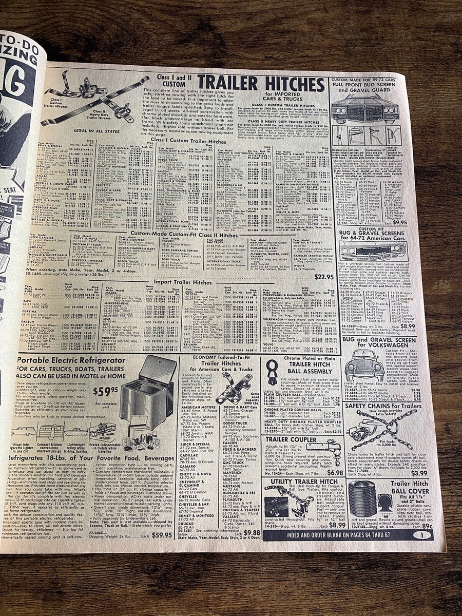Vintage 1972 J.C. Whitney & Co. Automotive Accessories & Parts