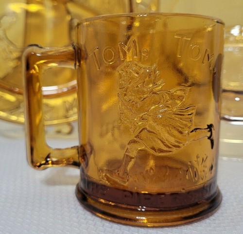 Vintage Nursery Rhyme Mother Goose 3 Piece Amber Child Plate Mug Bowl Tiara Set - 第 3/11 張圖片