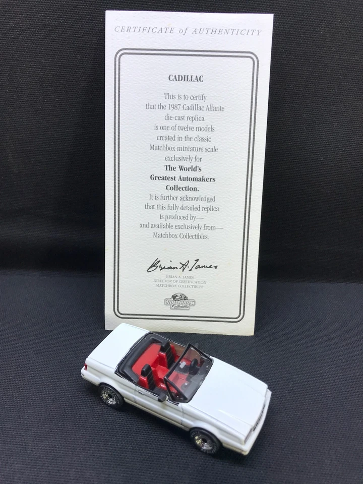 Matchbox ULTRA Cadillac Allante con certificado - escala coleccionable 1:60 Foto 2 de 4