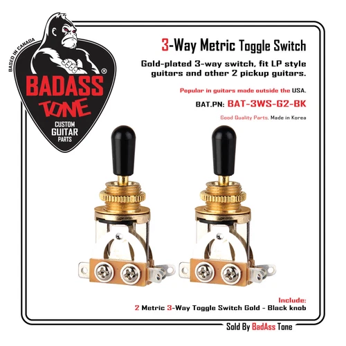 3 Way Toggle Switch - Gold / Black Tip - Les Paul Epiphone (2)