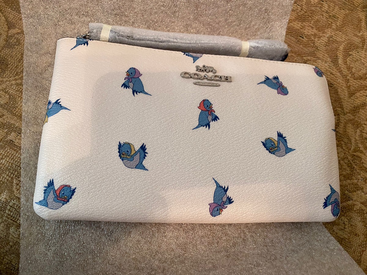 Coach Disney C3359 Corner Zip Wristlet Cinderella Flying Birds NWT