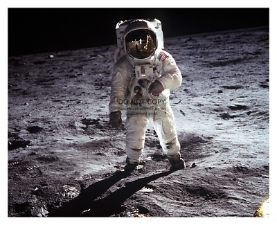 BUZZ ALDRIN APOLLO 11 ASTRONAUT ON THE MOON LANDSCAPE 8X10 NASA PHOTO