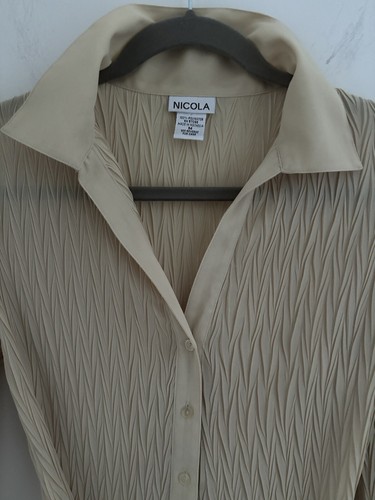 SALE: Medium Nicola Soft yellow feminine Spring & Summer blouse WAS: $18.95 - Picture 2 of 3