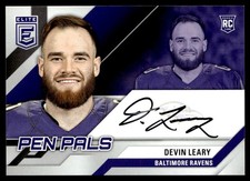 2024 Donruss Elite Pen Pals Black Ink Devin Leary Rookie Auto Baltimore Ravens