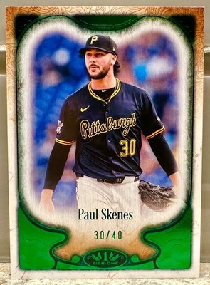 JERSEY NUMBER MATCH! 2026 Topps Tier 1 Paul Skenes #55 Green Foil 30/40! PIRATES