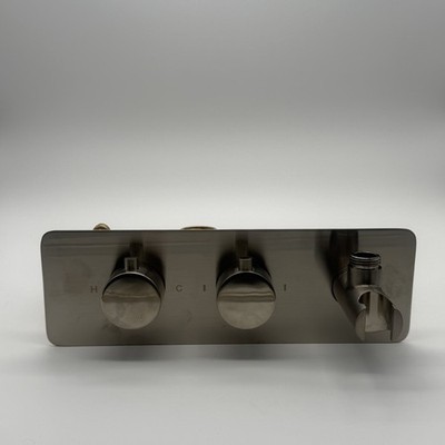 Unterputz Thermostat Brause Mischbatterie Ventil 2 Wege Handbrause Nickel gebürstet WRAS