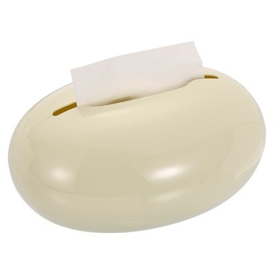 Tissue Box Cover with Lid Round Tissue Box Holder Beige