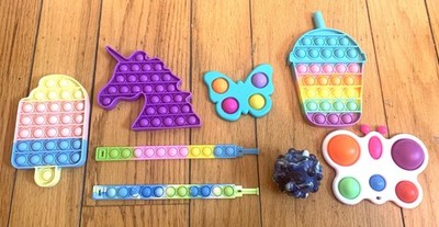 Poppet Fidget Toy Pack of 8 Anti Anxiety Stress Relief Fidget Popper Preowned