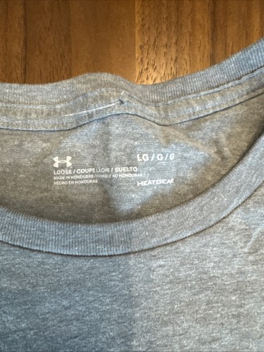 NWT Under Armour SZ L Heat Gear Mens SS TShirt Lite Heather Gray Performance - Picture 6 of 9
