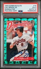 1993 DONRUSS ELITE DOMINATOR #19 CAL RIPKEN JR. 4352/5000 PSA 5 AUTO 10