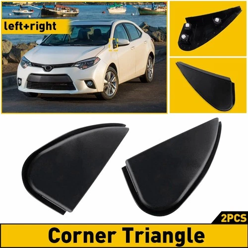 Side Mirror Triangle Corner Molding Fender Trim 2Pcs For 2014-16 Toyota Corolla