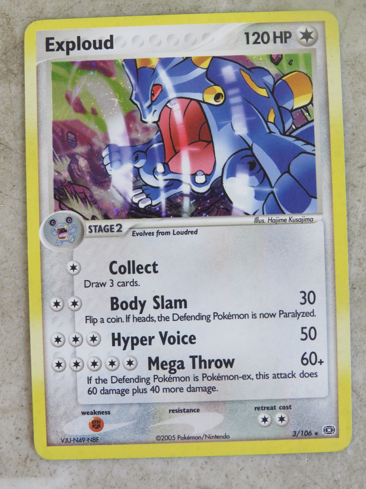Pokemon TCG Emerald Exploud 3/106 Hajime Kusajima Holo Card