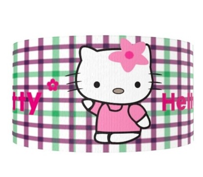 3 INCH ( 1 Yard) Kitty Plaid Pink 1133073 printed Grosgrain Craft Ribbon
