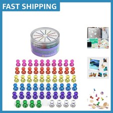 Strong Magnetic Push Pins - 58pk with 7 Bright Colors for Safe Organizing