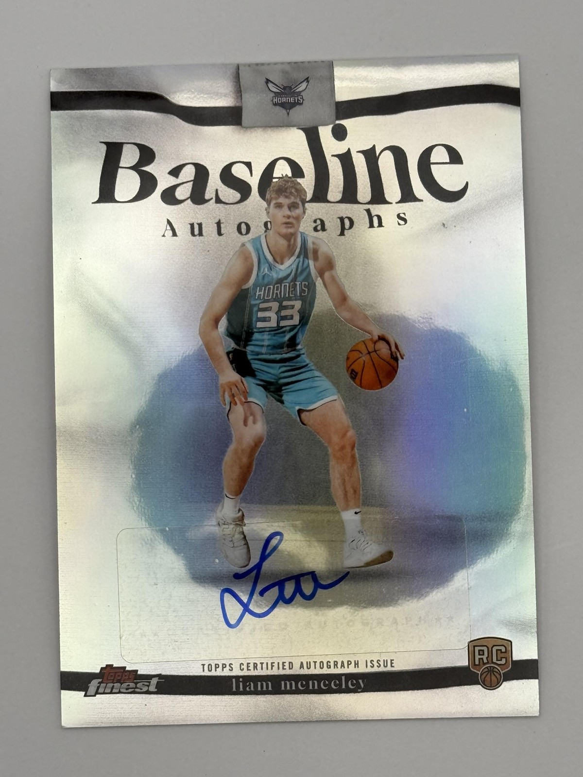 2025-26 Finest #BA-LM Liam McNeeley Baseline Autographs Refractor