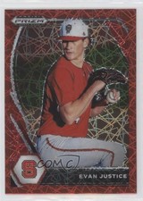 2021 Panini Prizm Draft Picks Red Velocity Prizm Evan Justice #PDP140 0c2