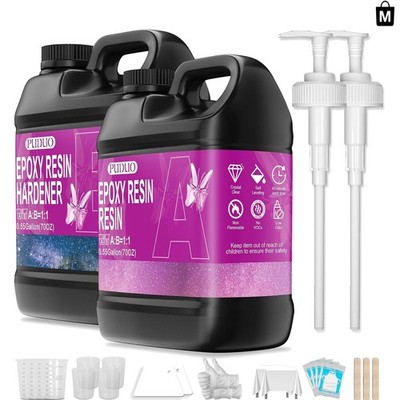 Versatile 1.1 Gallon Epoxy Resin Kit with Bubble-Free, Anti-Yellowing Formula