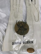 Vintage 50s 60s Genuine Deer Skin Bone Leather Driving Dress Gloves Sz 6.5